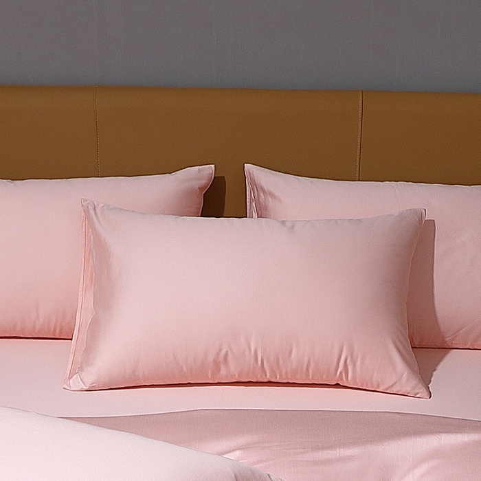 91家纺网 家纺一手货源 找家纺 晶缦家纺 2025新款全棉纯棉50支双股贡缎长绒棉纯色单品枕套 绮芸-浅粉玉