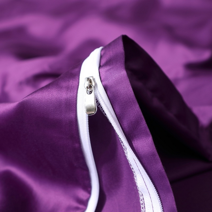 91家纺网 家纺一手货源 找家纺 晶缦家纺 2025新款全棉纯棉50支双股贡缎长绒棉纯色单品被套 绮芸-罗兰紫 