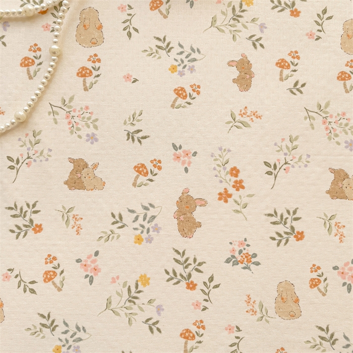 91家纺网 家纺一手货源 找家纺 名兮家居 2025新款全棉双层纱床笠 双层纱-乖乖兔