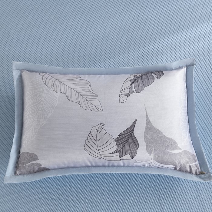 91家纺网 家纺一手货源 找家纺 小猫派 2025夏季冰丝枕头套A类豆豆凉感常规枕套 凉感不绣花-菱形蓝