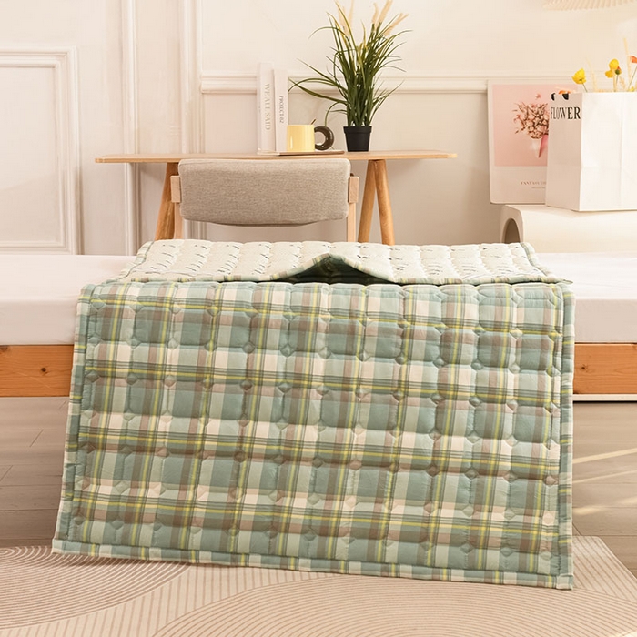 91家纺网 家纺一手货源 找家纺 恋绒家纺 无印风高低床学生床褥水洗棉宿舍上下铺软床垫 绿大格