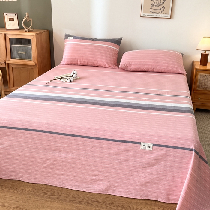 91家纺网 家纺一手货源 找家纺 21度C 2025新款A类全棉母婴级四件套单品系列-单床单 豆蔻粉