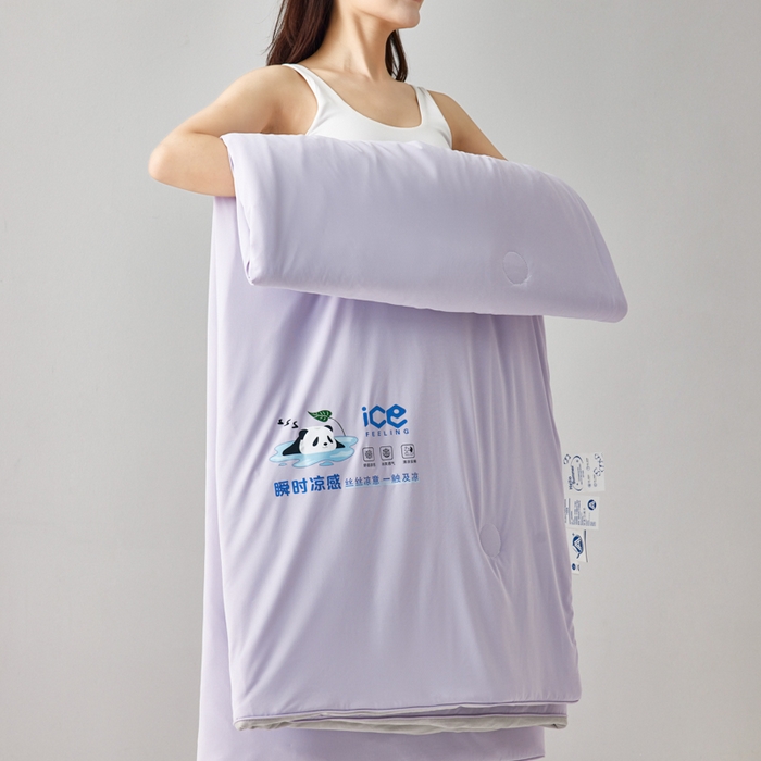 91家纺网 家纺一手货源 找家纺 大彩家居 2025新款锦氨冰激凌雪糕被 梦幻紫