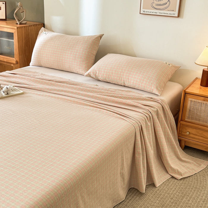 91家纺网 家纺一手货源 找家纺 21度C 2025新款A类全棉母婴级四件套单品系列-单床单 春野玉