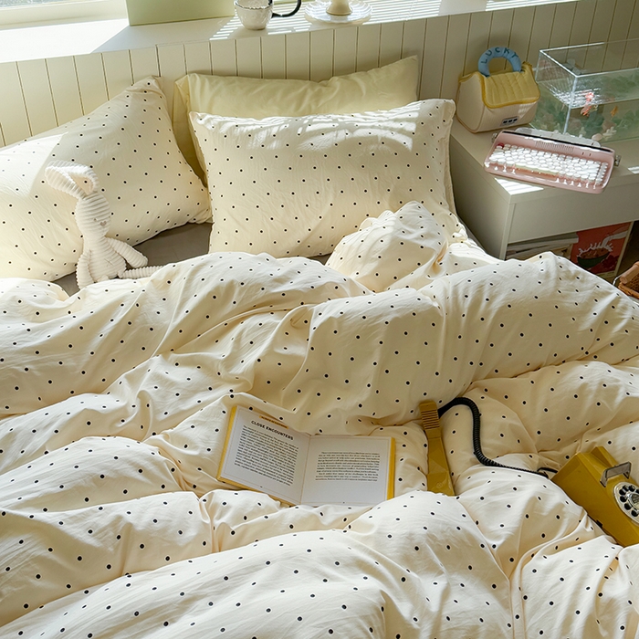 91家纺网 家纺一手货源 找家纺 繁花家居 2025新款软乎乎时尚印花水洗棉四件套 波波米