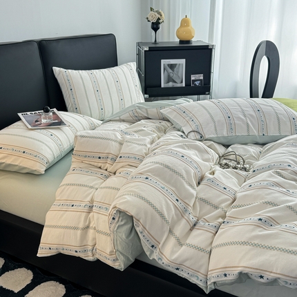 91家纺网 家纺一手货源 找家纺 （总）简宜家居（朝初家纺） 2025新款40支全棉提花四件套（简川-星辰系列）