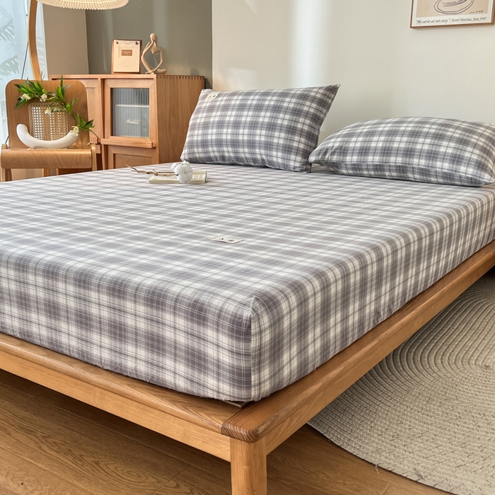 91家纺网 家纺一手货源 找家纺 21度C 2025新款A类全棉母婴级四件套单品系列-单床笠 可可灰