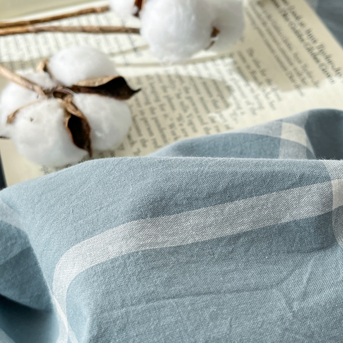 91家纺网 家纺一手货源 找家纺 21度C 2025新款A类全棉母婴级四件套单品系列-单床笠 海蓝格