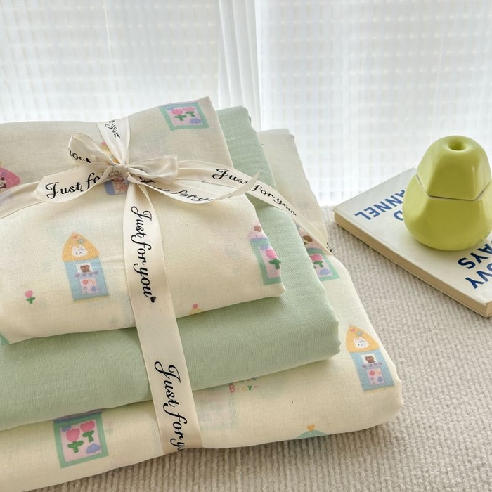 91家纺网 家纺一手货源 找家纺 2025新款双层纱印花卡通四件套-叠拍 爱丁堡