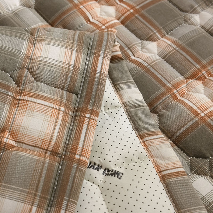 91家纺网 家纺一手货源 找家纺 恋绒家纺 无印风高低床学生床褥水洗棉宿舍上下铺软床垫 灰黄格