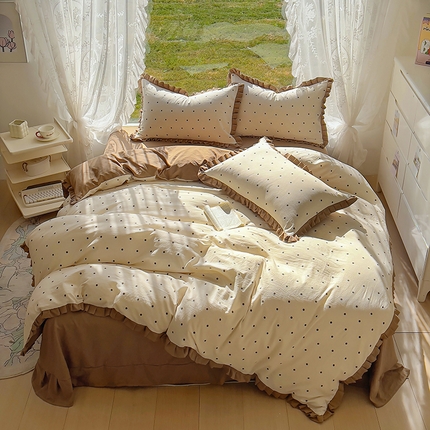 91家纺网 家纺一手货源 找家纺 （总）欧尚 2025新款针织棉双层纱四件套