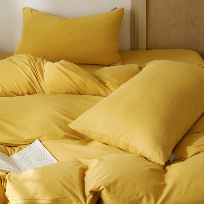 91家纺网 家纺一手货源 找家纺 梦可莱家居 2025春夏新品全棉针织棉纯色系列 青柠黄