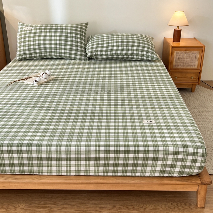 91家纺网 家纺一手货源 找家纺 21度C 2025新款A类全棉母婴级四件套单品系列-单床笠 澳白绿