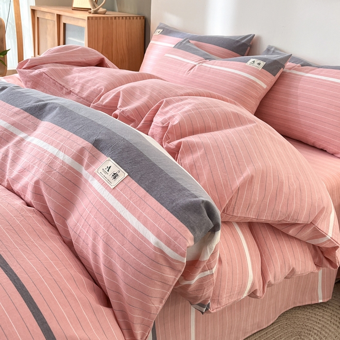 91家纺网 家纺一手货源 找家纺 21度C 2025新款A类全棉母婴级四件套单品系列-四件套 豆蔻粉