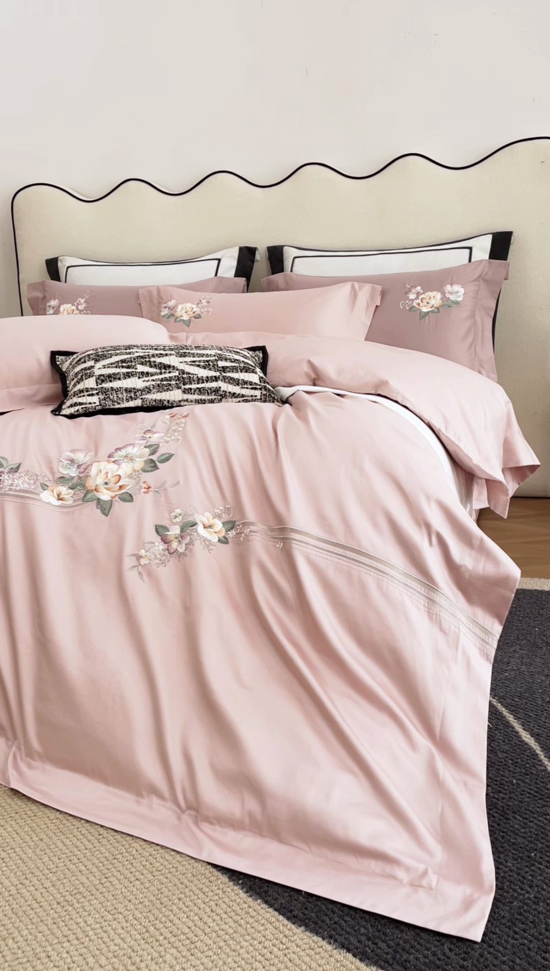 91家纺网 家纺一手货源 找家纺 爱情故事2025春夏居家新品四件套 盛夏-豆沙