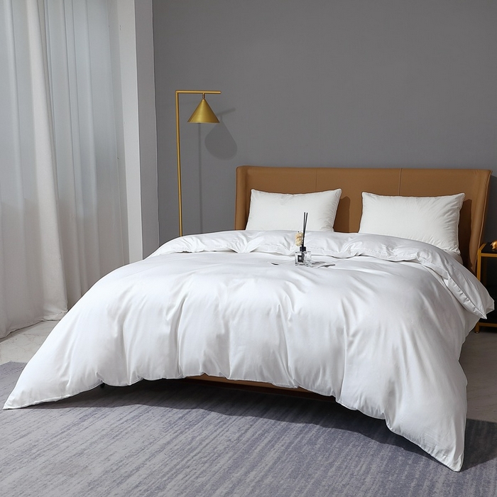 91家纺网 家纺一手货源 找家纺 晶缦家纺 2025新款全棉纯棉50支双股贡缎长绒棉纯色单品被套 绮芸-本白色