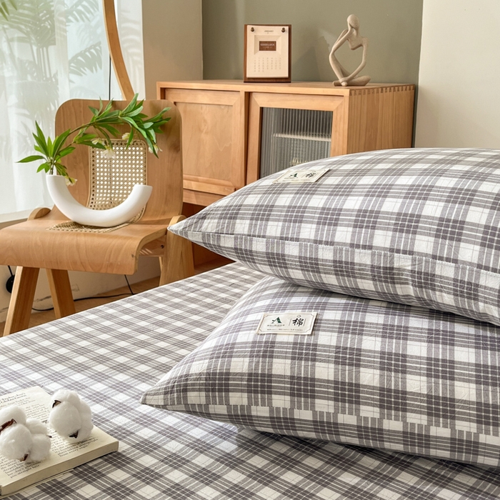 91家纺网 家纺一手货源 找家纺 21度C 2025新款A类全棉母婴级四件套单品系列-单枕套 澳白灰