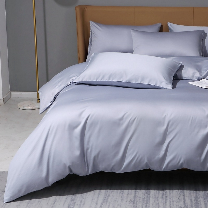 91家纺网 家纺一手货源 找家纺 晶缦家纺 2025新款全棉纯棉50支双股贡缎长绒棉纯色多规格四件套 绮芸-绫兰灰