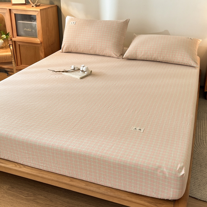 91家纺网 家纺一手货源 找家纺 21度C 2025新款A类全棉母婴级四件套单品系列-单床笠 春野玉