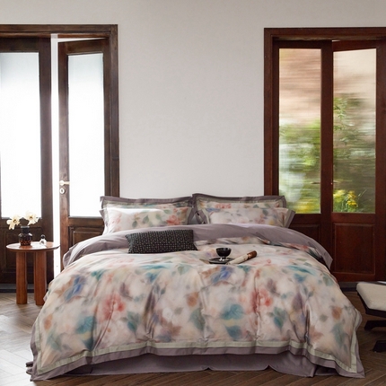 由丽家纺 2025新款数码印花四件套 花芳霞-绿