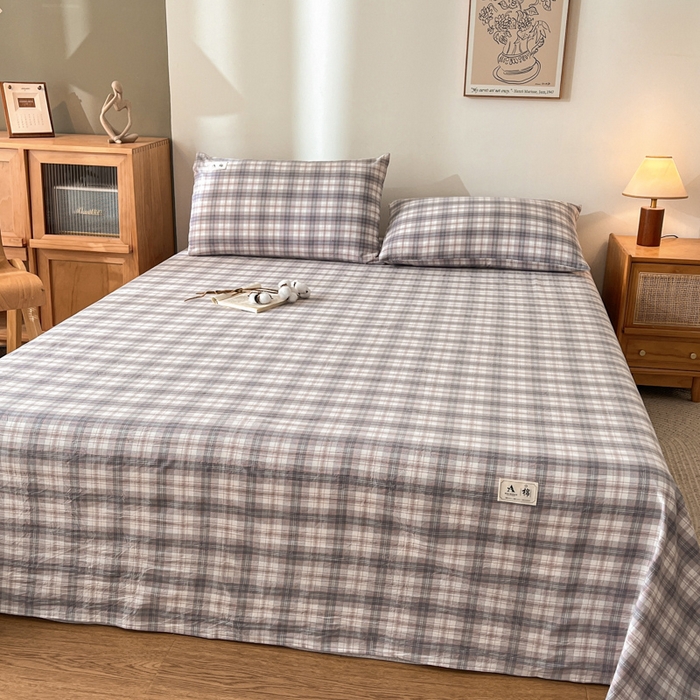 91家纺网 家纺一手货源 找家纺 21度C 2025新款A类全棉母婴级四件套单品系列-单床单 可可粉