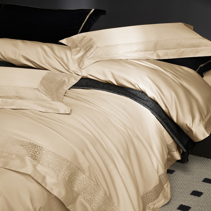 91家纺网 家纺一手货源 找家纺 爱情故事2025春夏居家新品四件套 臻彩（金色）