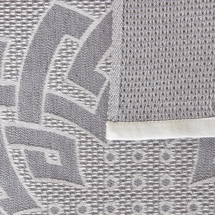 91家纺网 家纺一手货源 找家纺 朴尔家纺-毛巾被 2025新款全棉纱布蜂窝结构系列枕巾 君子莲-浅灰