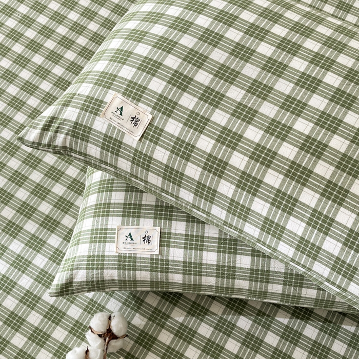 91家纺网 家纺一手货源 找家纺 21度C 2025新款A类全棉母婴级四件套单品系列-单枕套 澳白绿