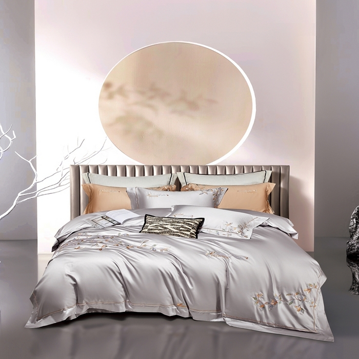 91家纺网 家纺一手货源 找家纺 爱情故事2025春夏居家新品四件套 秋叶-浅紫色