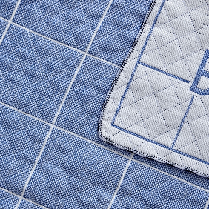 91家纺网 家纺一手货源 找家纺 朴尔家纺-毛巾被 2025新款蜂窝透气提花锁边立体枕巾 可爱云-蓝