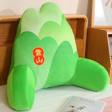 91家纺网 家纺一手货源 找家纺 仟亿莱 2025新款国风渐变靠山系列腰靠 绿色靠山