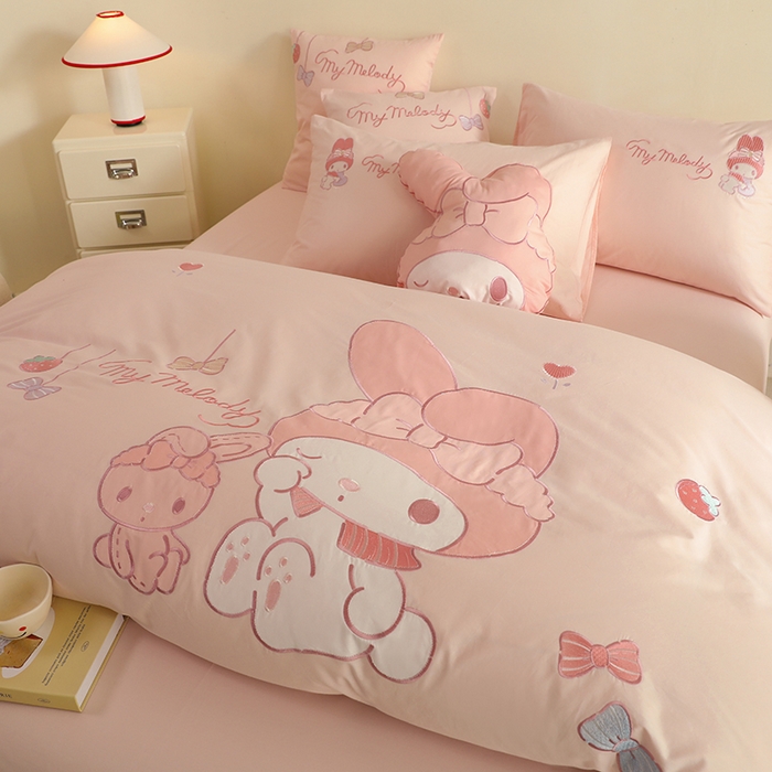 91家纺网 家纺一手货源 找家纺 绒棉世家 2025绒棉世家新款全棉水洗棉贴布绣专版四件套 美乐蒂