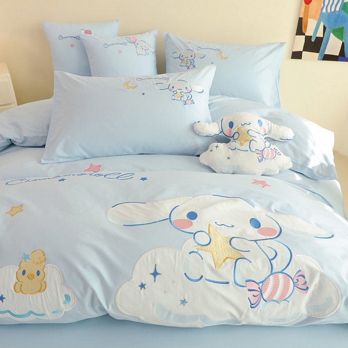 91家纺网 家纺一手货源 找家纺 绒棉世家 2025绒棉世家新款全棉水洗棉贴布绣专版四件套 玉贵狗