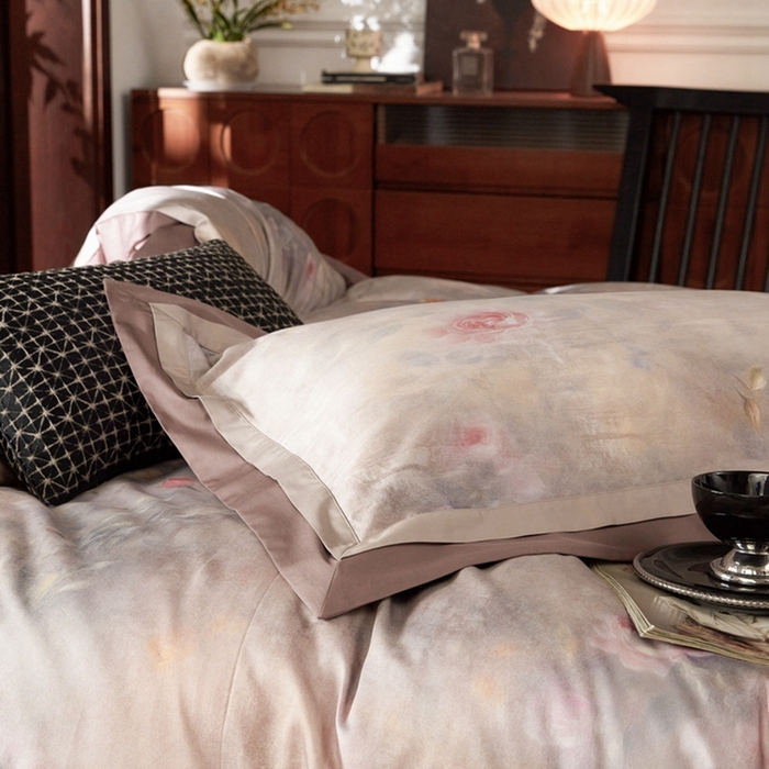 91家纺网 家纺一手货源 找家纺 由丽家纺 2025新款数码印花四件套 花茹珍