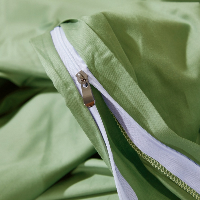 91家纺网 家纺一手货源 找家纺 晶缦家纺 2025新款喷气全棉13376纯棉斜纹纯色被套-沐兰 沐兰-抹茶绿