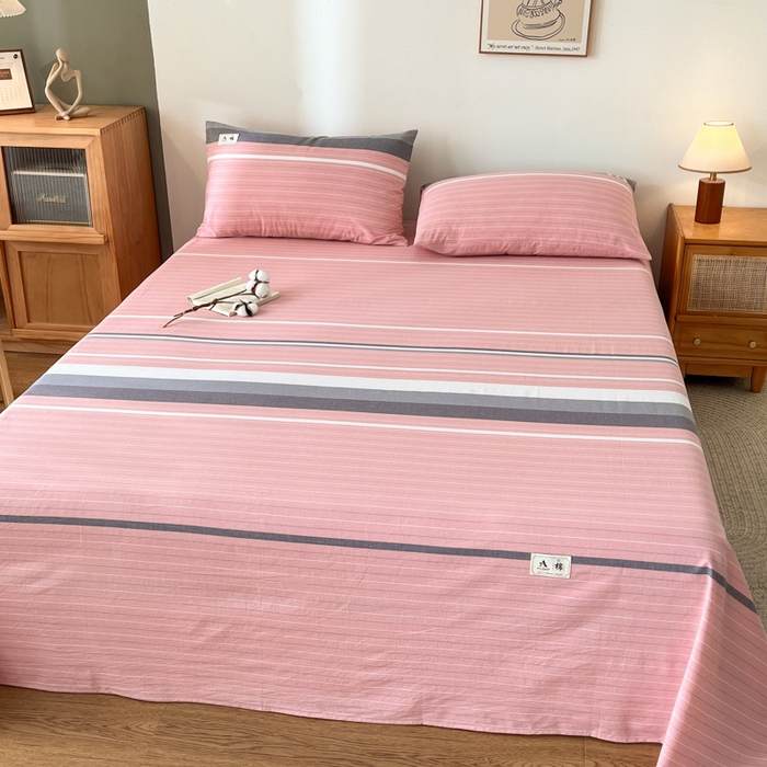 91家纺网 家纺一手货源 找家纺 21度C 2025新款A类全棉母婴级四件套单品系列-单床单 豆蔻粉