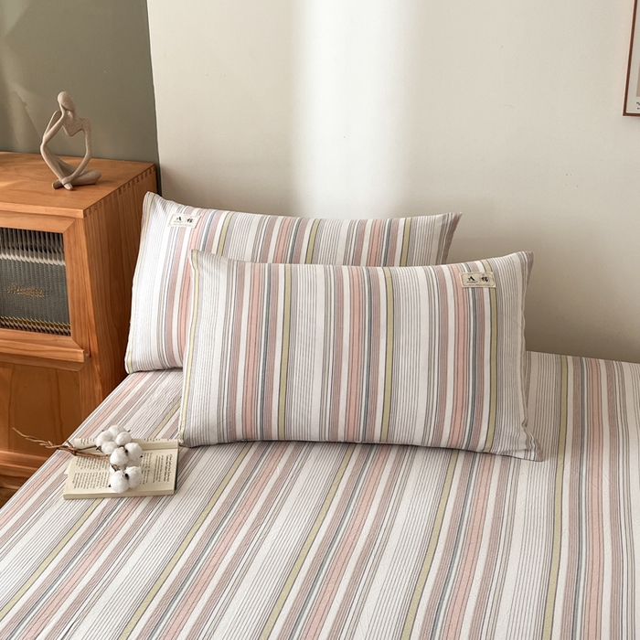 91家纺网 家纺一手货源 找家纺 21度C 2025新款A类全棉母婴级四件套单品系列-单枕套 沐妍粉