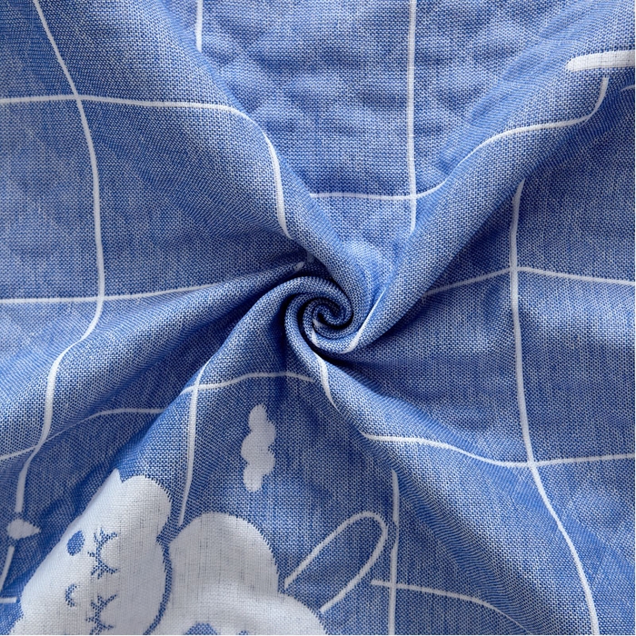 91家纺网 家纺一手货源 找家纺 朴尔家纺-毛巾被 2025新款蜂窝透气提花锁边立体枕巾 可爱云-蓝