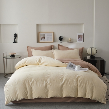 91家纺网 家纺一手货源 找家纺 （总）七七家纺 新款提花双层纱全棉四件套