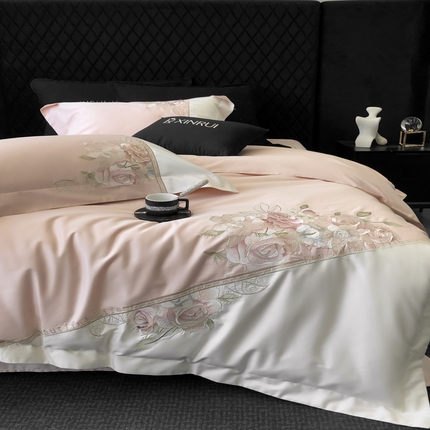 馨蕊家居  XR-2025春夏新品100S高奢简约长绒棉系列 佩斯丽-初夏粉