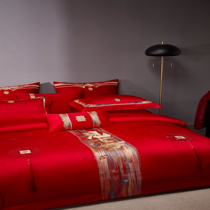 91家纺网 家纺一手货源 找家纺 爱情故事2025新款婚庆新品 开门见喜