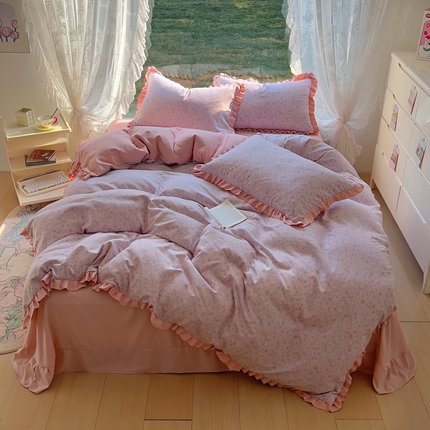 91家纺网 家纺一手货源 找家纺 （总）欧尚 2025新款针织棉双层纱四件套