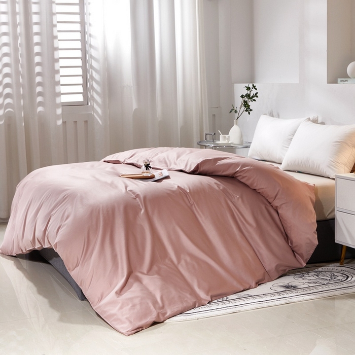 91家纺网 家纺一手货源 找家纺 晶缦家纺 2025新款喷气全棉13376纯棉斜纹纯色被套-沐兰 沐兰-奶咖