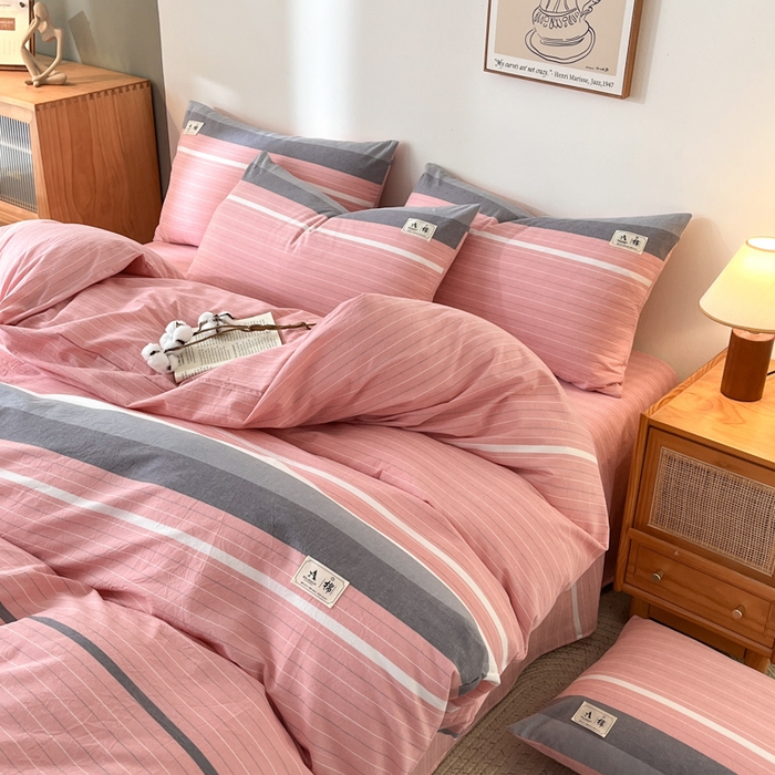 91家纺网 家纺一手货源 找家纺 21度C 2025新款A类全棉母婴级四件套单品系列-单被套 豆蔻粉