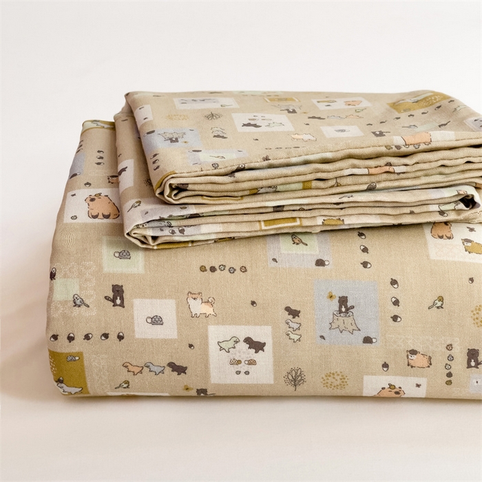 91家纺网 家纺一手货源 找家纺 名兮家居 2025新款全棉双层纱床笠 双层纱-波波乐园