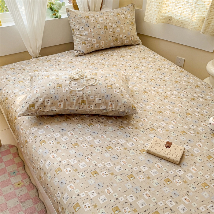 91家纺网 家纺一手货源 找家纺 名兮家居 2025新款全棉双层纱床笠 双层纱-波波乐园