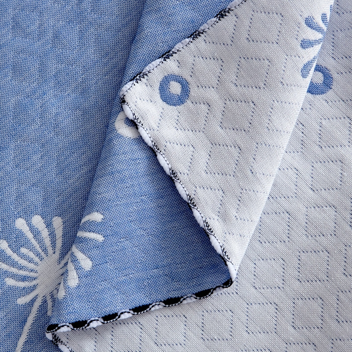 91家纺网 家纺一手货源 找家纺 朴尔家纺-毛巾被 2025新款蜂窝透气提花锁边立体枕巾 蒲公英飞-蓝