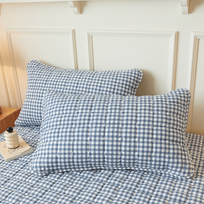 91家纺网 家纺一手货源 找家纺 恋绒家纺 2025新款无印风床褥床护垫宿舍床垫亲肤水洗棉软床垫 蓝小格