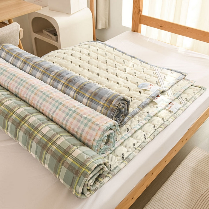 91家纺网 家纺一手货源 找家纺 恋绒家纺 无印风高低床学生床褥水洗棉宿舍上下铺软床垫 黄小格