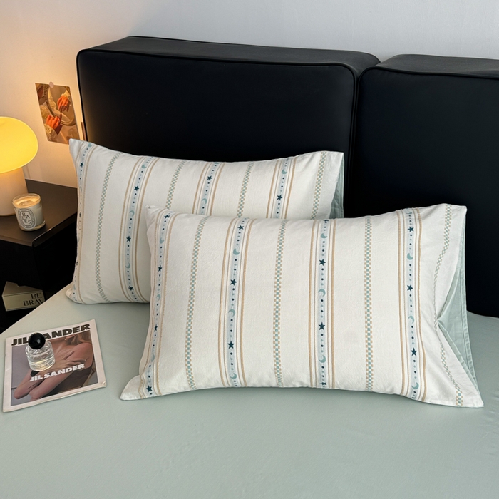 91家纺网 家纺一手货源 找家纺 简宜家居（朝初家纺） 2025新款40支全棉提花四件套（简川-星辰系列） 星辰-冰蓝